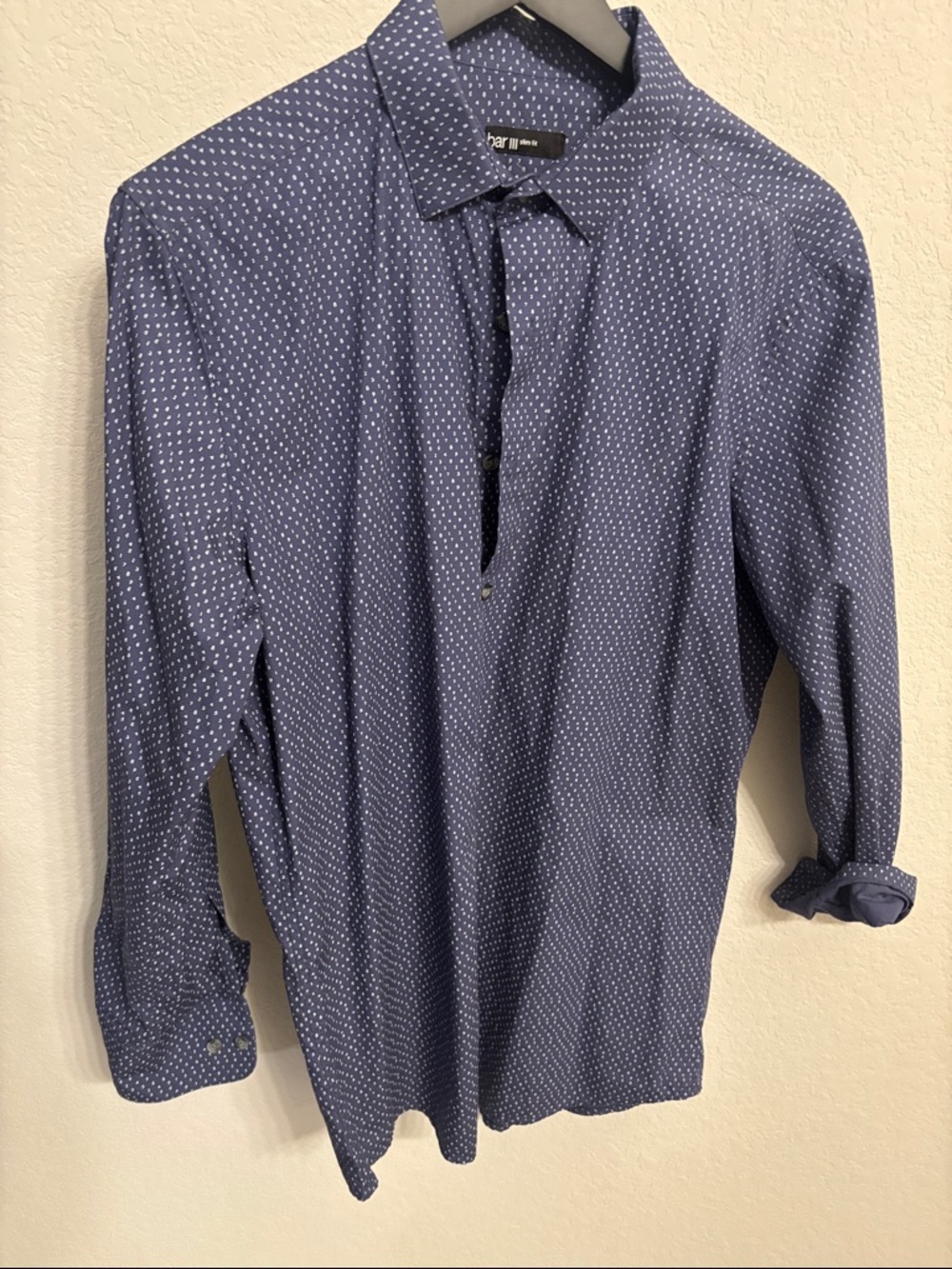 Bar III Navy Micronumber Men's Dress Shirt